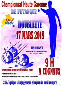 PETANQUE : 1er Championnat FSGT Haute Garonne de Doublette Image 1